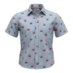 Saint Barth Camicia Tinta Unita con Fantasia A Righe Mezza Manica per Bambino 00783L BIANCO SAINT BARTH 