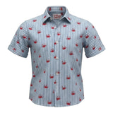 Saint Barth Camicia Tinta Unita con Fantasia A Righe Mezza Manica per Bambino 00783L BIANCO SAINT BARTH 