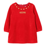 MOSCHINO abito manica lunga in ciniglia tinta unita Rosso per Bambina MDV0BJJ ROSSO MOSCHINO 