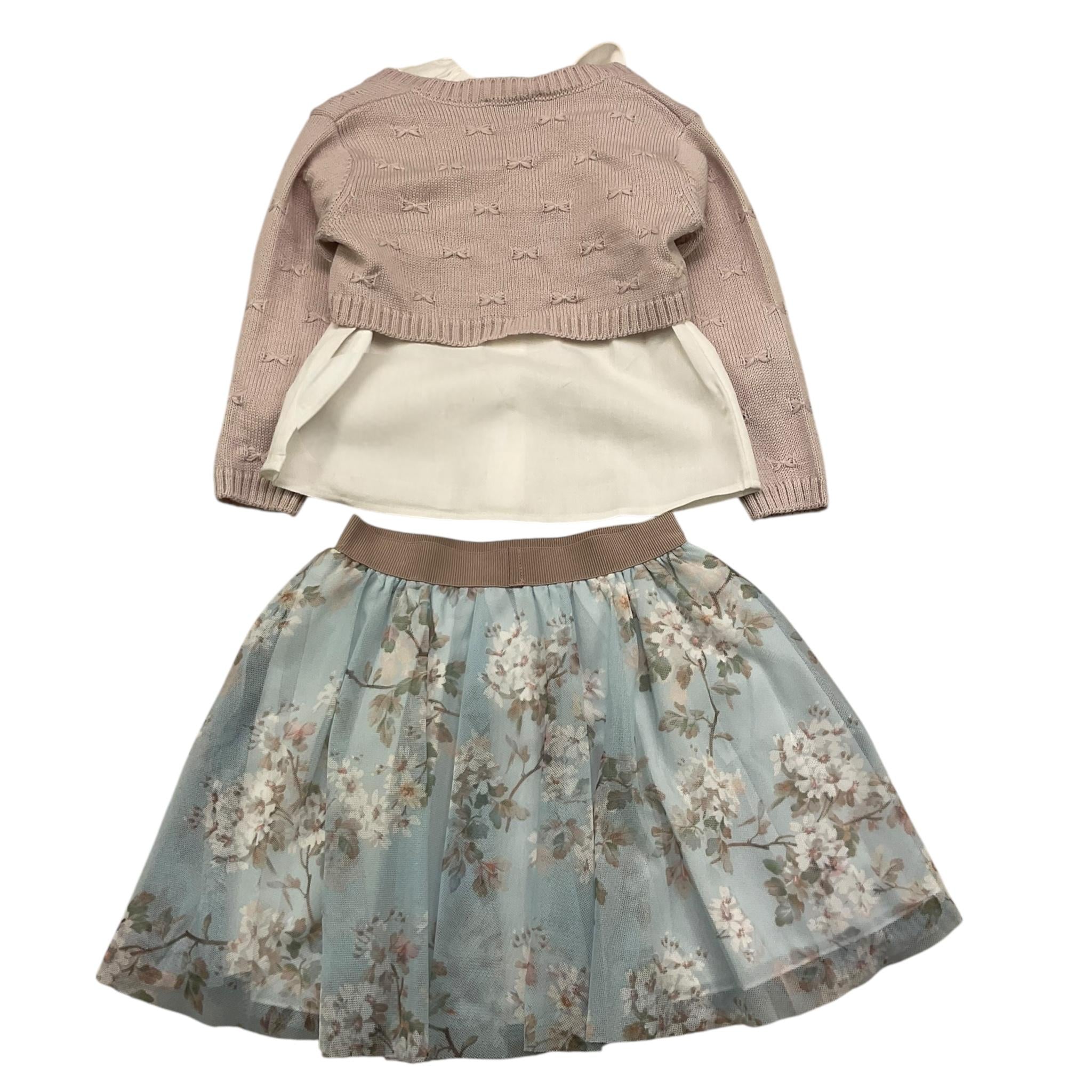 BARCELLINO completo 3 pezzi camicia-coprispalle-gonna Rosa per Neonata 116111 ROSA BARCELLINO 