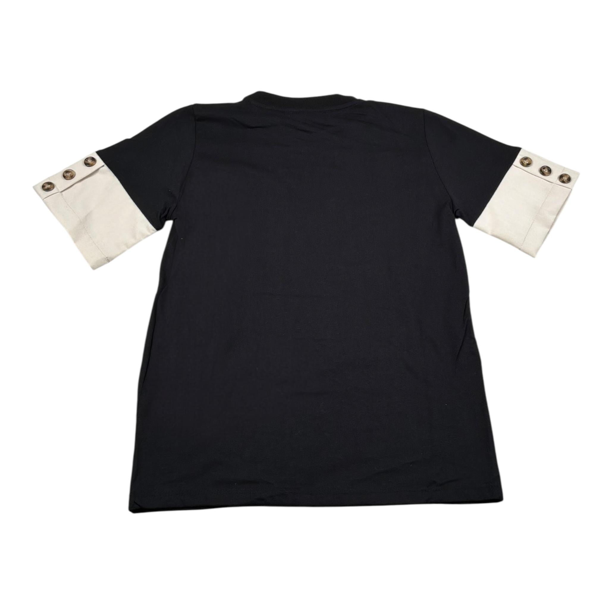 Duepuntozero T-Shirt Tinta Unita con Bottoni per Bambino TS139 NERO DUEPUNTOZERO 