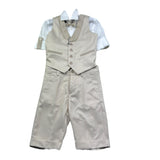 Mai'S Kids Completo 4 Pezzi Camicia--Gilet-Pantalone-Papillions per Bambino ANDREASX BEIGE MAI'S KIDS 