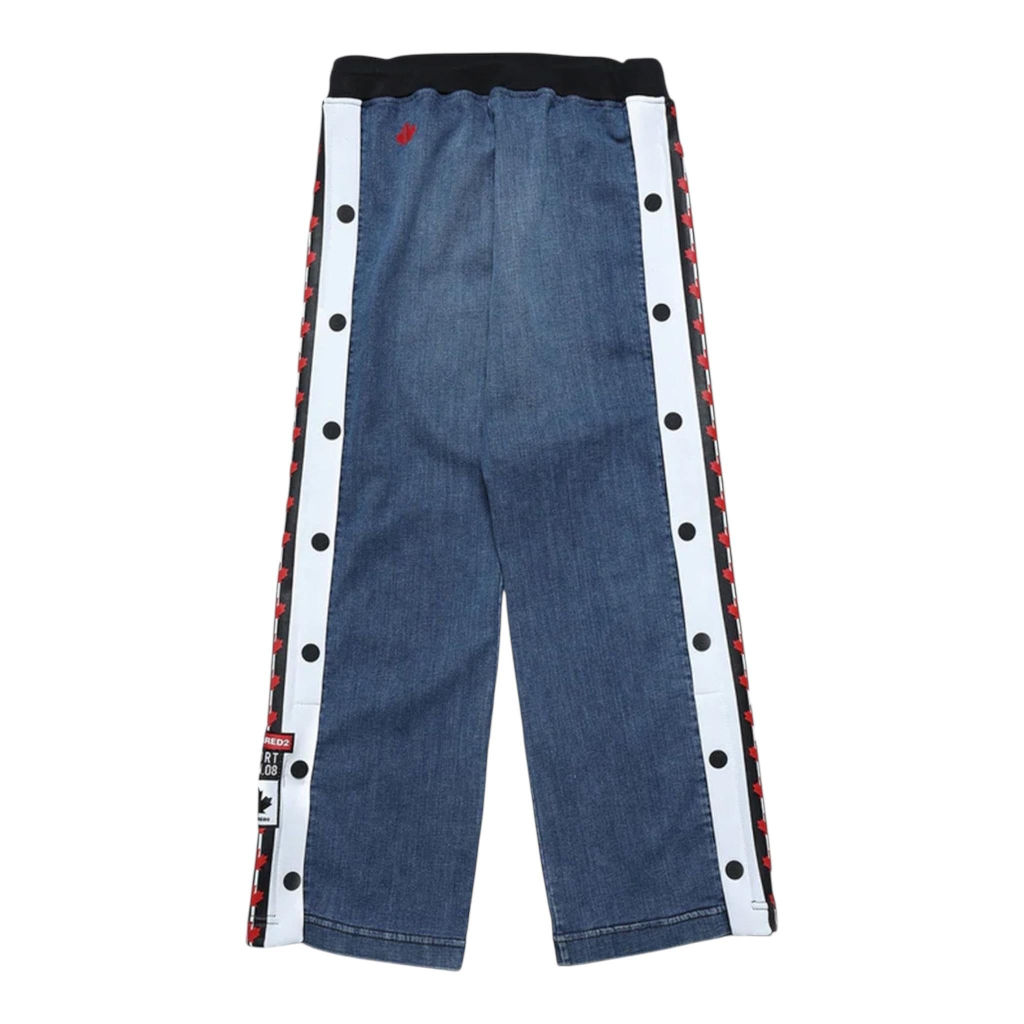 DSQUARED2 jeans tinta unita con bottoni laterali Blu per Bambino DQ1873 BLU DSQUARED2 
