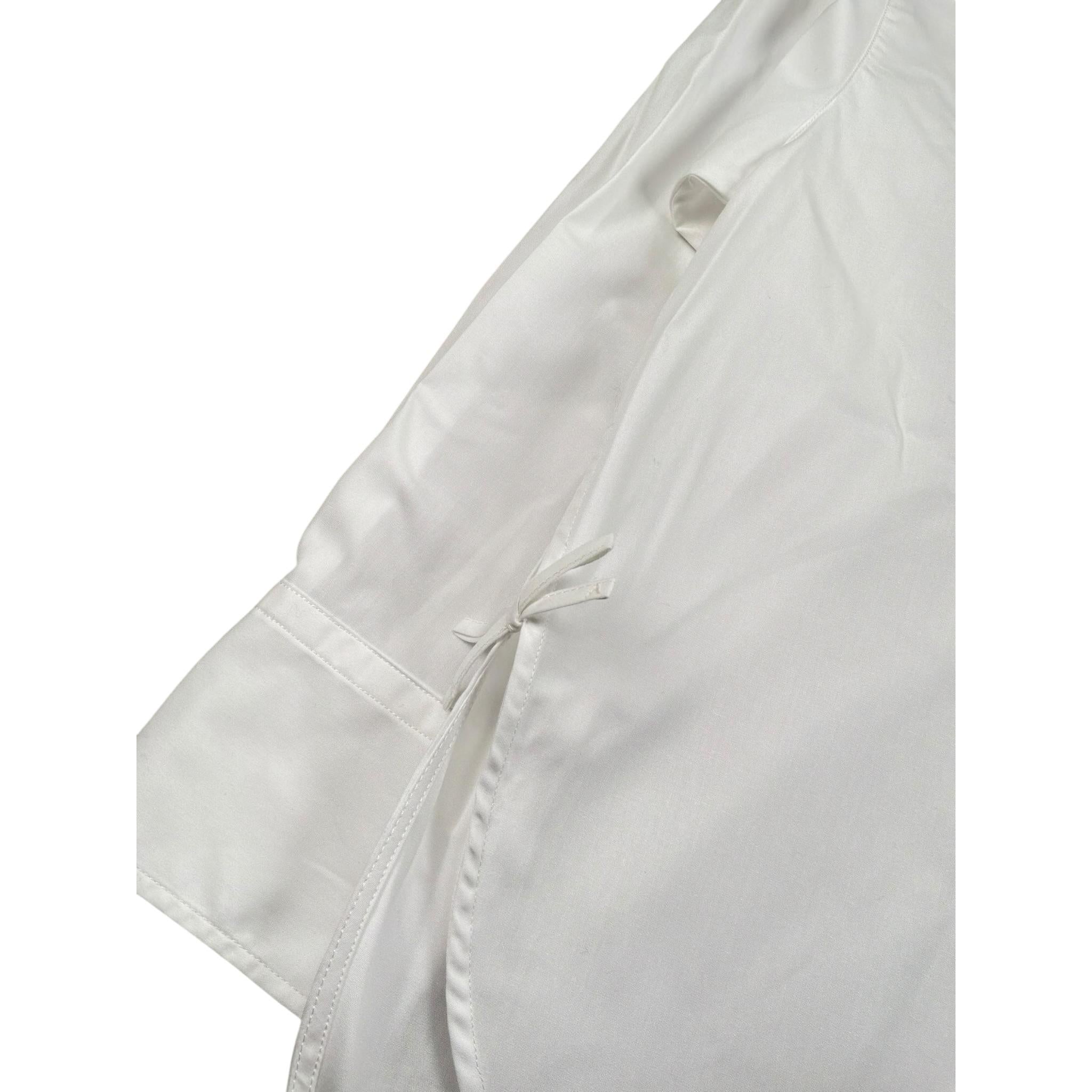 Dondup Camicia Manica Lunga Tinta Unita con Ricamo Logo per Bambina DFCA037XX BIANCO DONDUP 