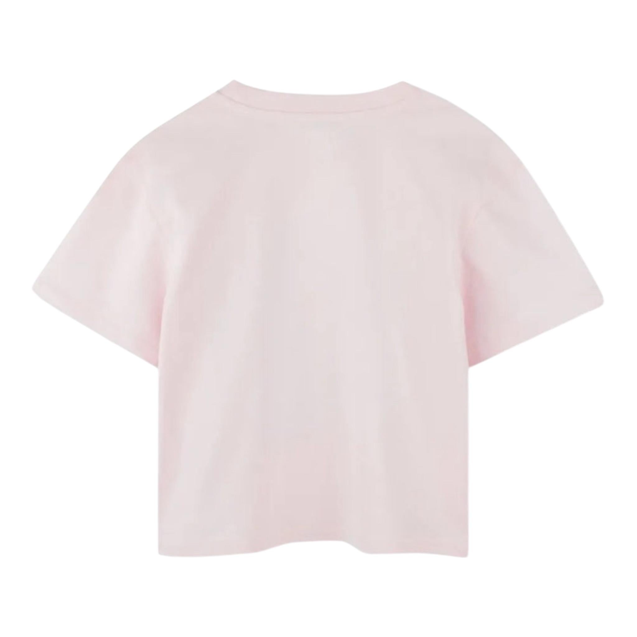 Marc Jacobs T-Shirt Girocollo Tinta Unita con Stampa per Bambina W60542 ROSA MARC JACOBS 