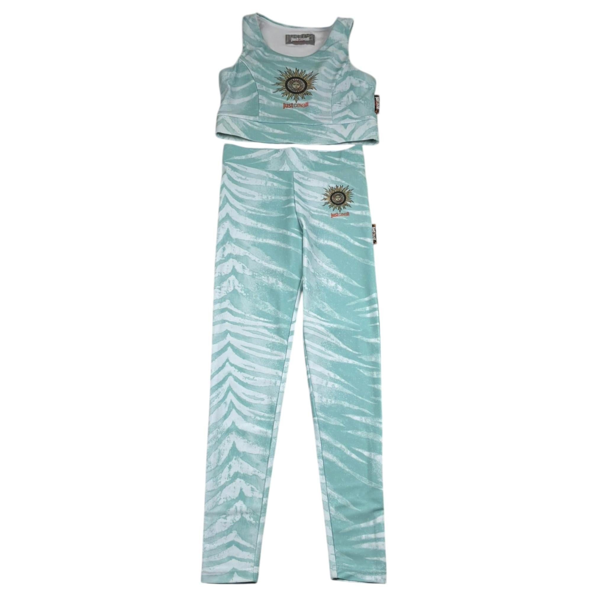 Just Cavalli Completo 2 Pezzi Leggins-Top con Fantasia per Bambina JGP26093CE VERDE ACQUA JUST CAVALLI 