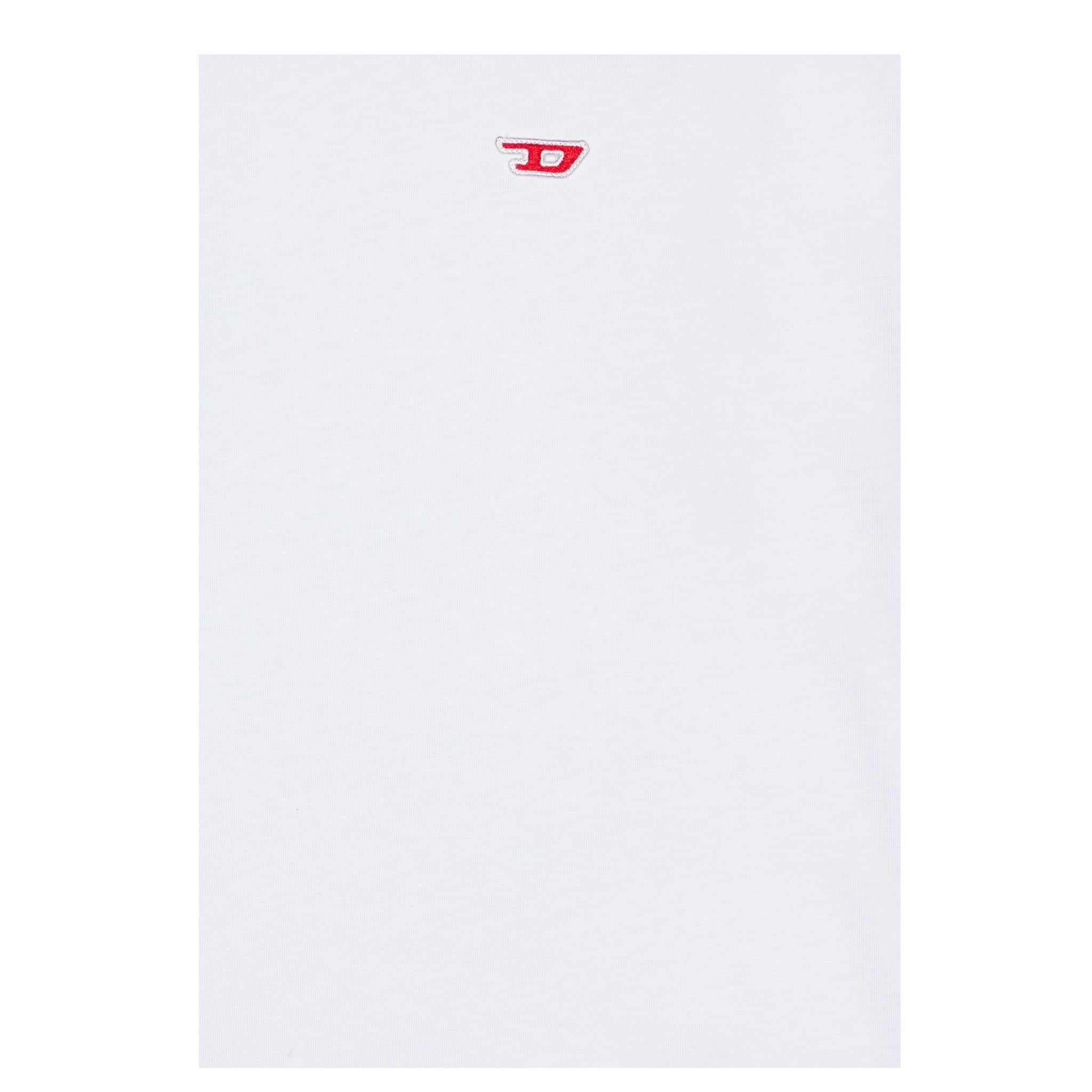 Diesel T-Shirt Girocollo Tinta Unita con Stampa per Bambino J02237XX BIANCO DIESEL 