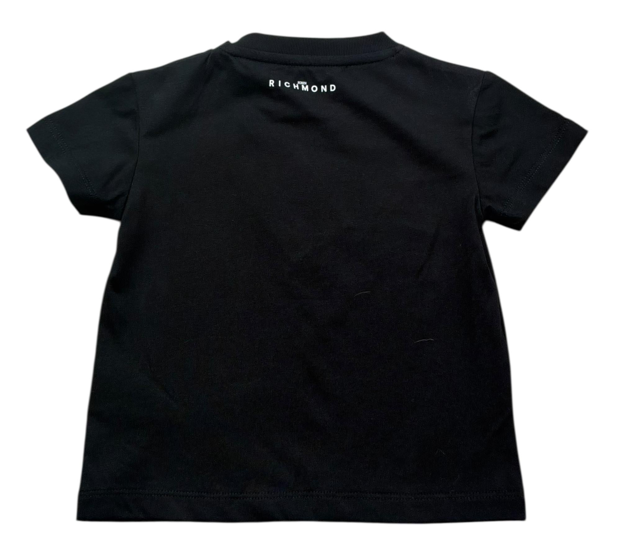 John Richmond T-Shirt Girocollo Tinta Unita con Stampa per Neonato RIP26072TS NERO JOHN RICHMOND 