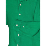 Saint Barth Camicia Manica Lunga Tinta Unita Collo Coreano per Bambino CMSNT VERDE SAINT BARTH 