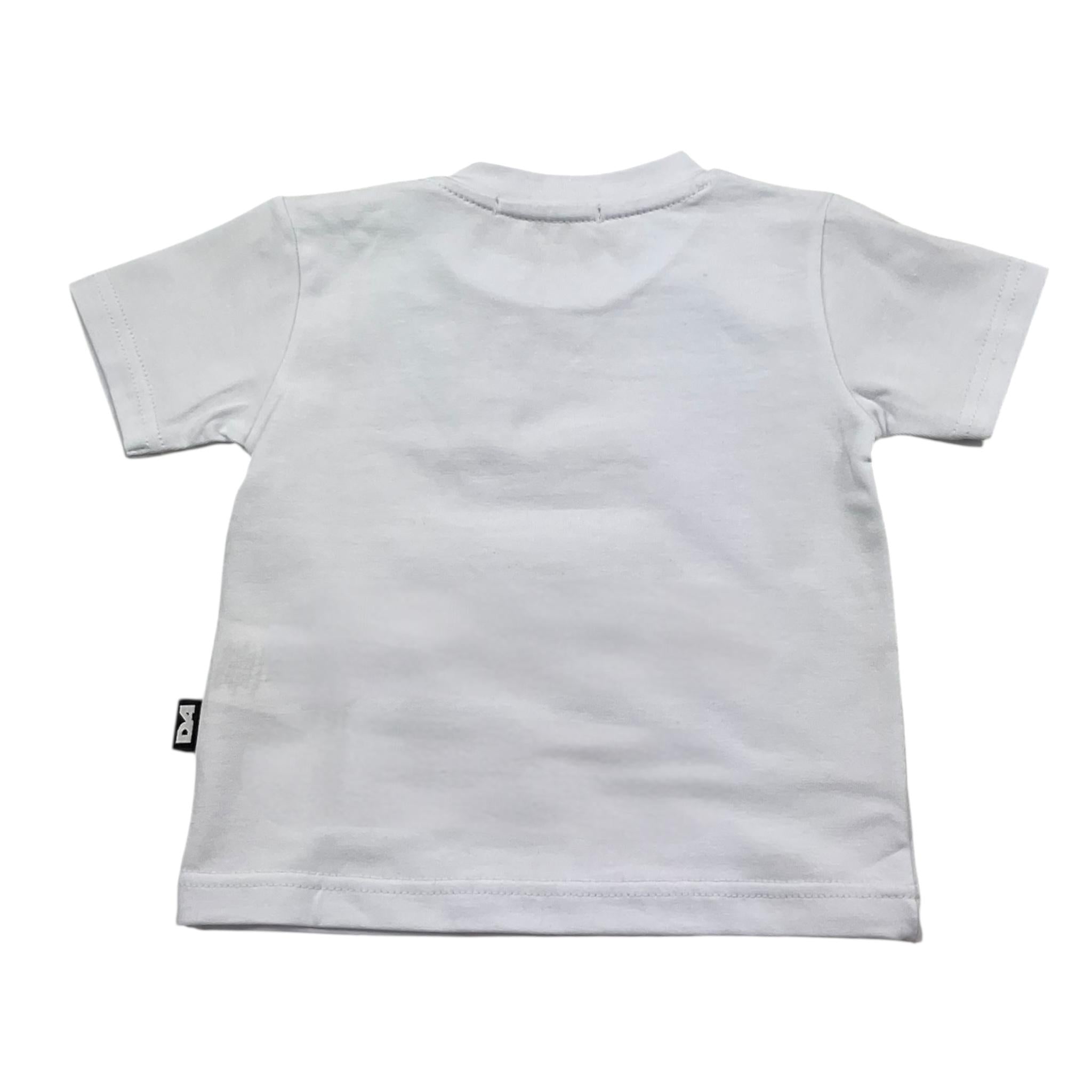 Daniele Alessandrini T-Shirt Girocollo Tinta Unita con Stampa per Neonato 1296M00261N BIANCO DANIELE ALESSANDRINI 