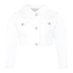 Monnalisa Giubbino In Denim Tinta Unita per Neonata 79E101 BIANCO MONNALISA 