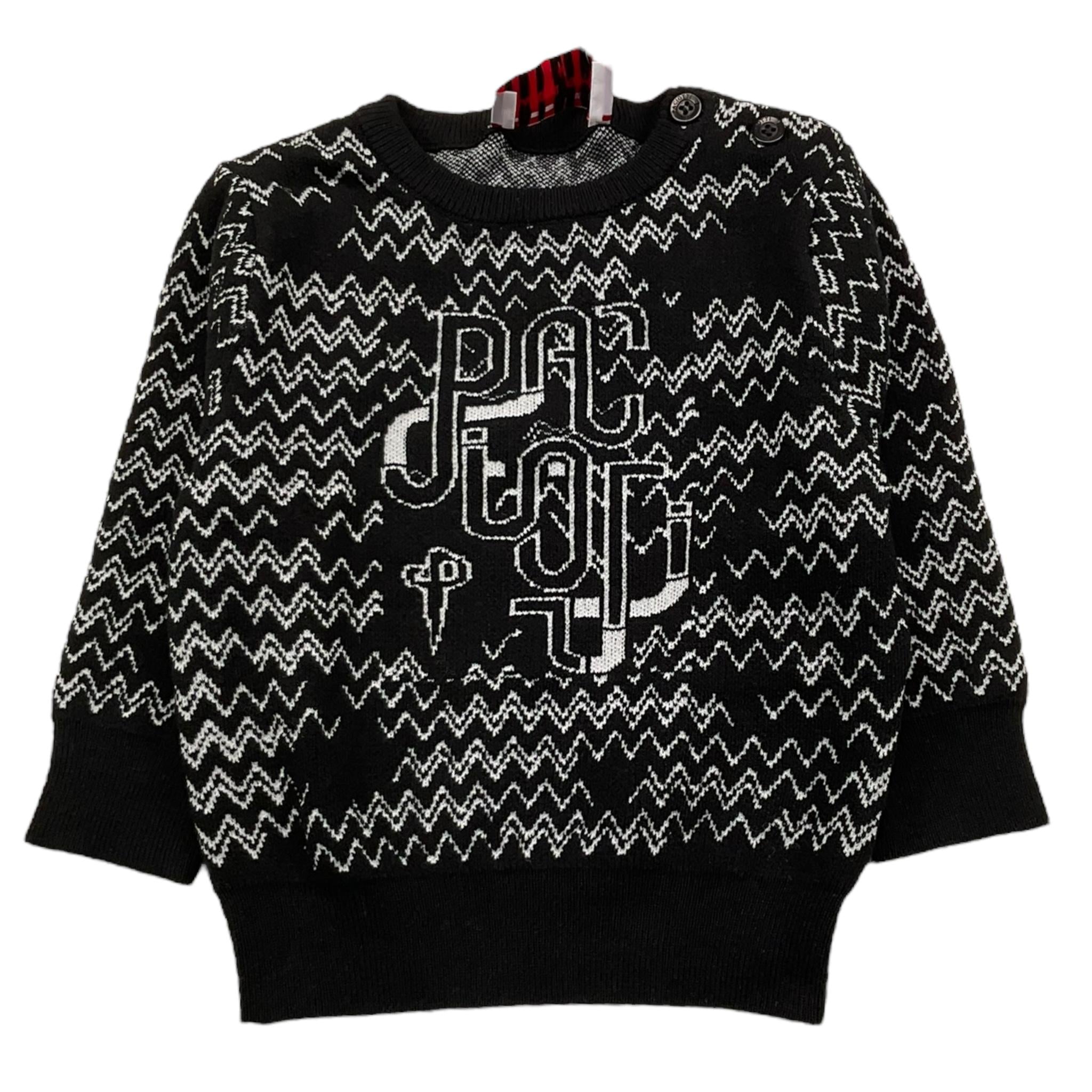 CESARE PACIOTTI maglia girocollo tinta unita con stampe in contrasto Nero per Neonato MGP5351B NERO CESARE PACIOTTI 