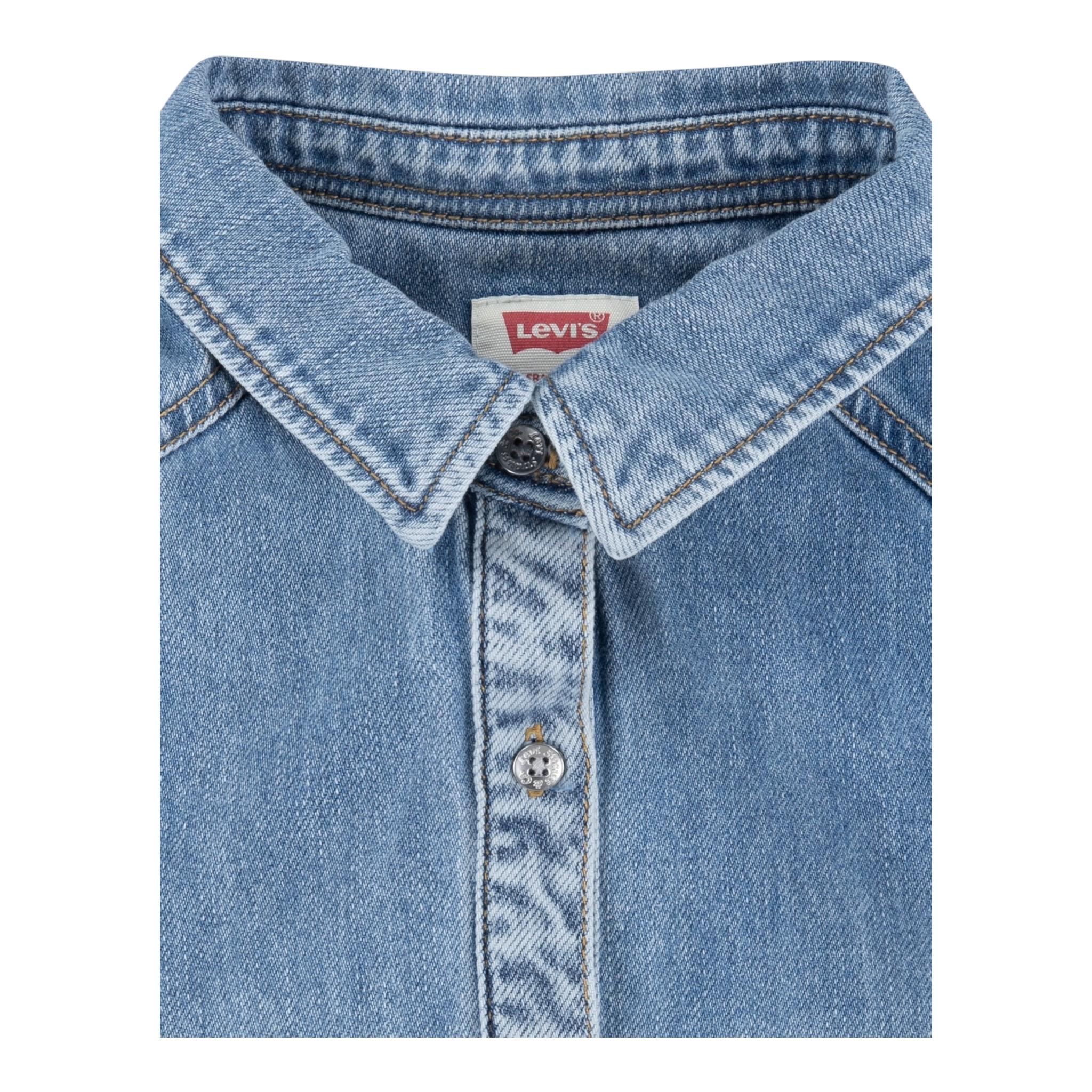 Levi'S Abito In Denim Mezza Manica Tinta Unita per Bambina 4EM267 AZZURRO LEVI'S 