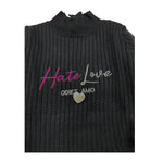 ODI ET AMO abito manica lunga tinta unita con ricami Nero per Bambina ODJDR15359 NERO ODI ET AMO 