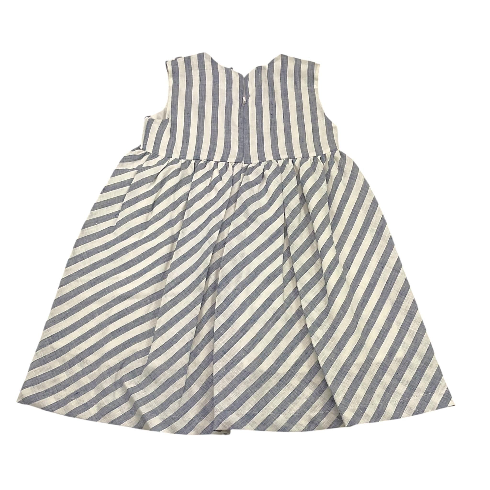 J.O. Milano Abito Giromanica Tinta Unita con Fantasia A Righe per Bambina 172B1 BIANCO J.O. MILANO 