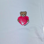 Moschino Completo 2 Pezzi Leggins-T-Shirt Tinta Unita con Stampa per Bambina HDG01P BIANCO MOSCHINO 