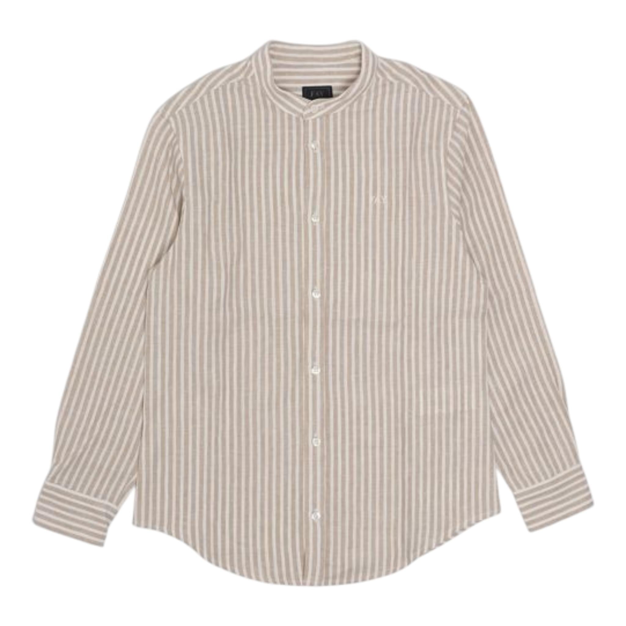 Fay Camicia Tinta Unita con Fantasia A Righe per Bambino FU5P00 BEIGE FAY 