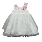 Aletta Abito Giromanica tinta unita con Tulle E Babbucce Bianco per Neonata HP22225 BIANCO ALETTA 