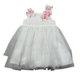 Aletta Abito Giromanica tinta unita con Tulle E Babbucce Bianco per Neonata HP22225 BIANCO ALETTA 