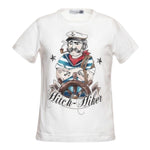 Monnalisa T-Shirt Girocollo Tinta Unita con Stampa per Bambino 257608SS BIANCO MONNALISA 