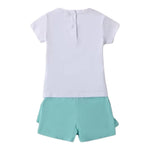 Sarabanda Completo 2 Pezzi T-Shirt-Short  per Bambina 0B253XX BIANCO/AZZURRO SARABANDA 