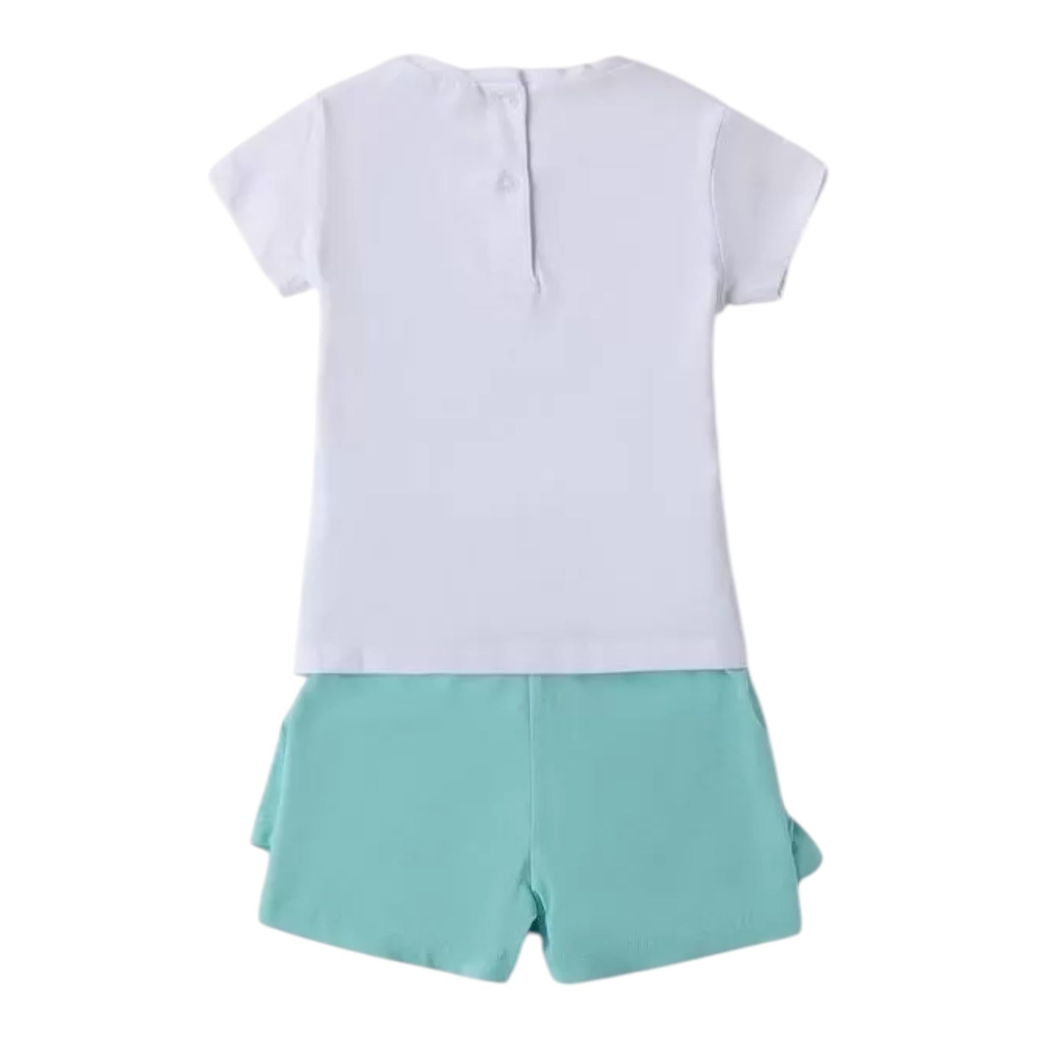 Sarabanda Completo 2 Pezzi T-Shirt-Short  per Bambina 0B253XX BIANCO/AZZURRO SARABANDA 