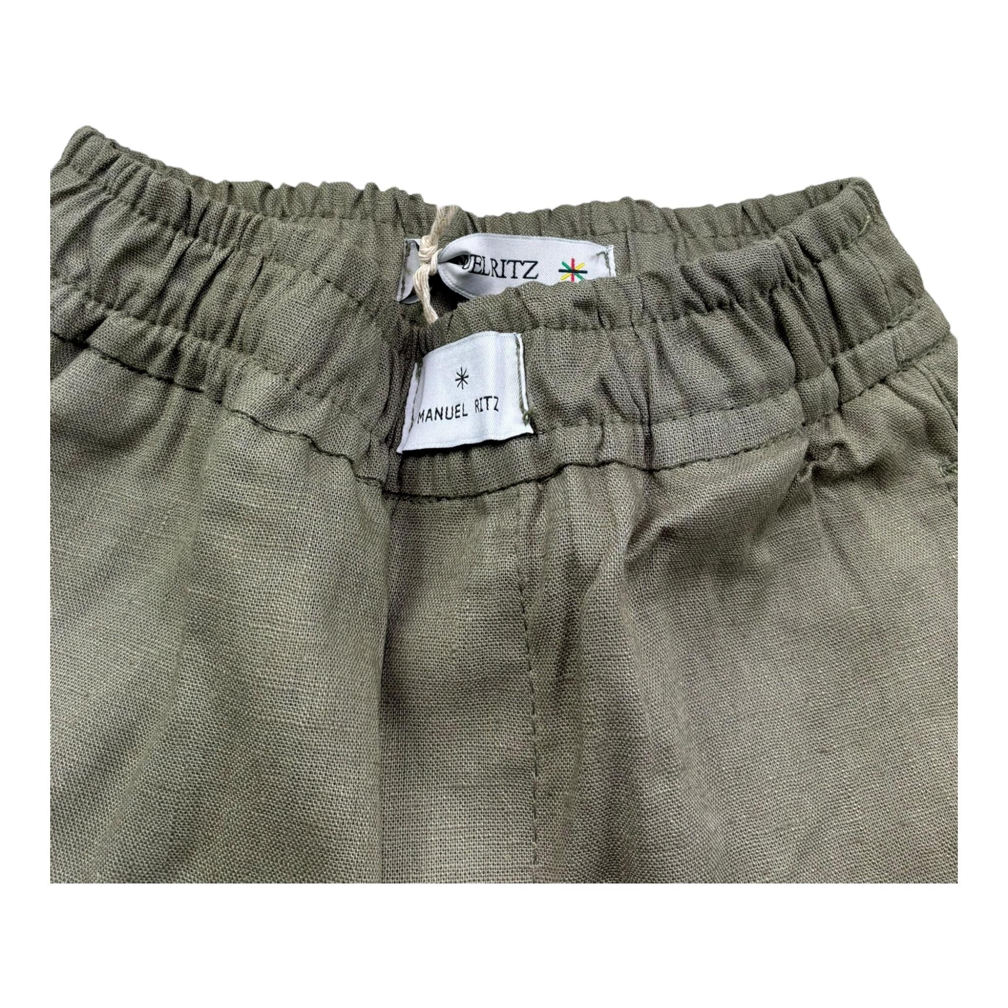 Manuel Ritz Bermuda Tinta Unita con Elastico In Vita per Bambino MR3118 VERDE MANUEL RITZ 