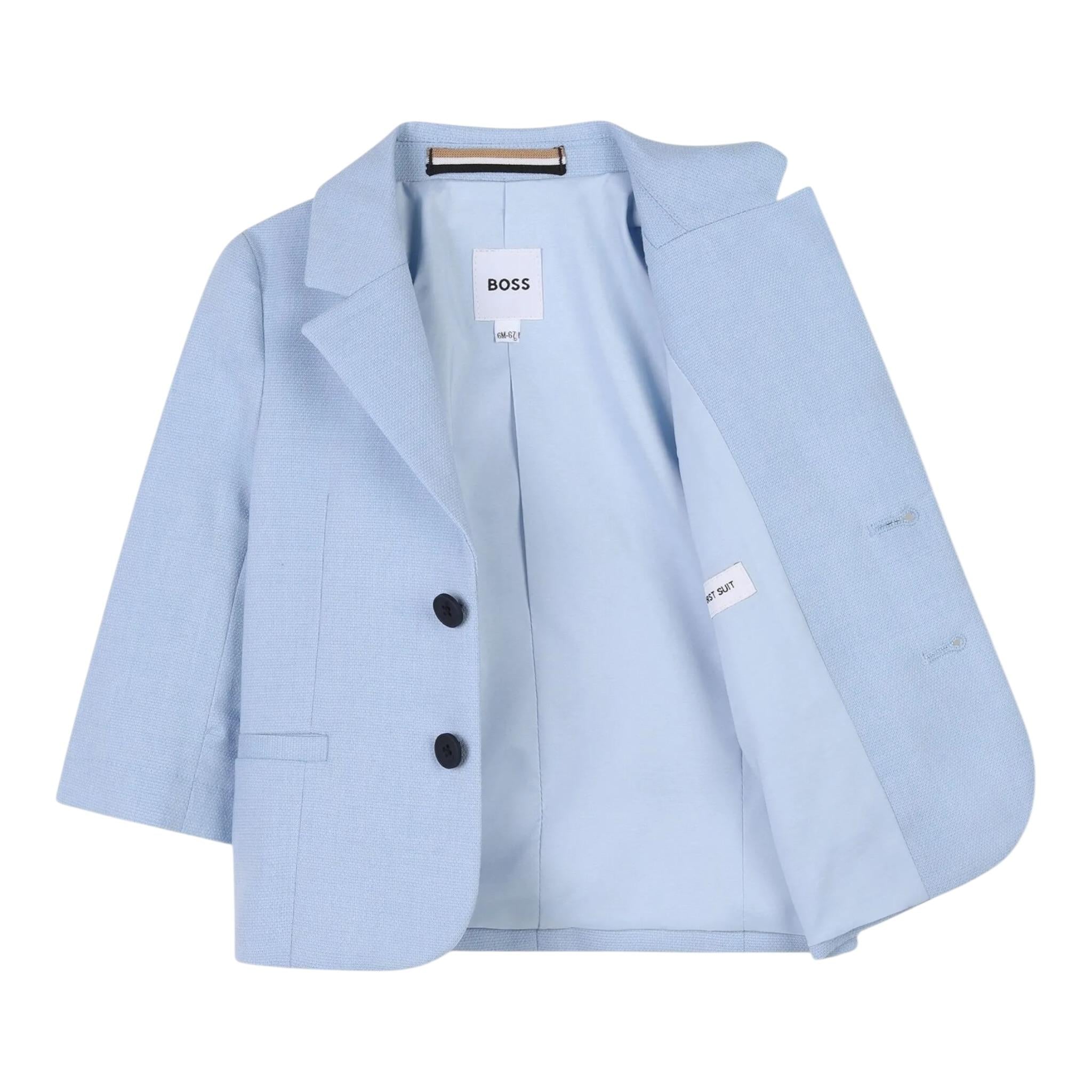 Boss Giacca Tinta Unita con Bottoni per Neonato J52117X AZZURRO BOSS 