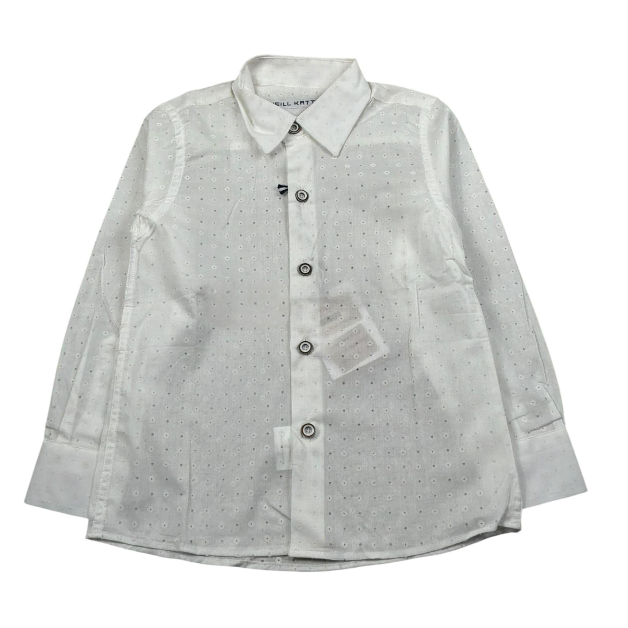 Neill Katter Camicia Manica Lunga Tinta Unita per Bambino 54013 BIANCO NEILL KATTER 