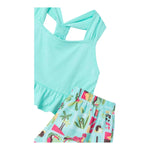 Mayoral Completo 2 Pezzi Top-Short per Bambina 3215 VERDE ACQUA MAYORAL 