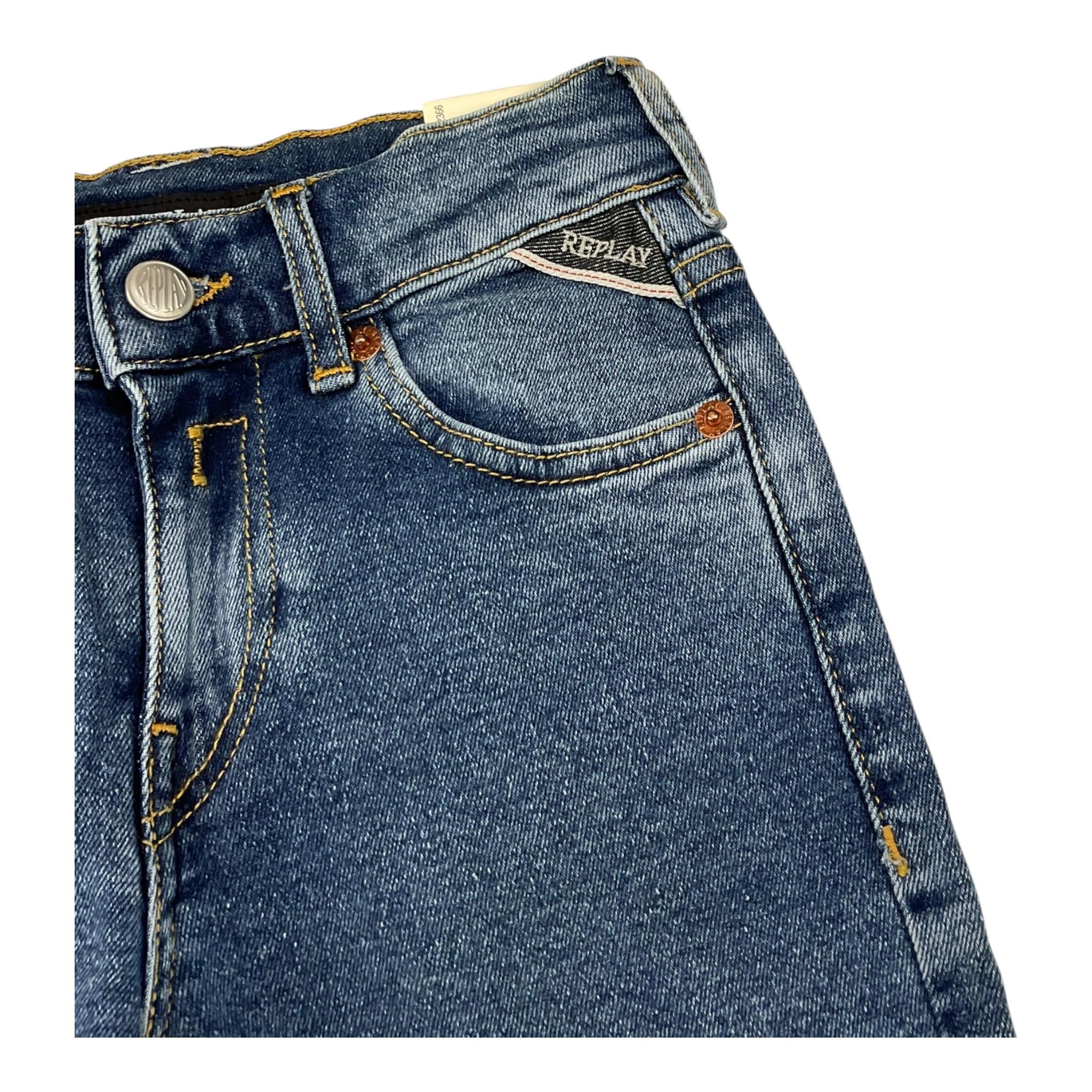 Replay Jeans Tinta Unita con Girovita Regolabile per Bambino SB9Z1 BLU REPLAY 