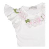 Monnalisa T-Shirt Girocollo Tinta Unita con Stampa per Bambina 11E613 BIANCO MONNALISA 