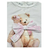 M+E' T-Shirt Girocollo tinta unita con Stampa Panna per Bambina UE1857J PANNA M+E' 