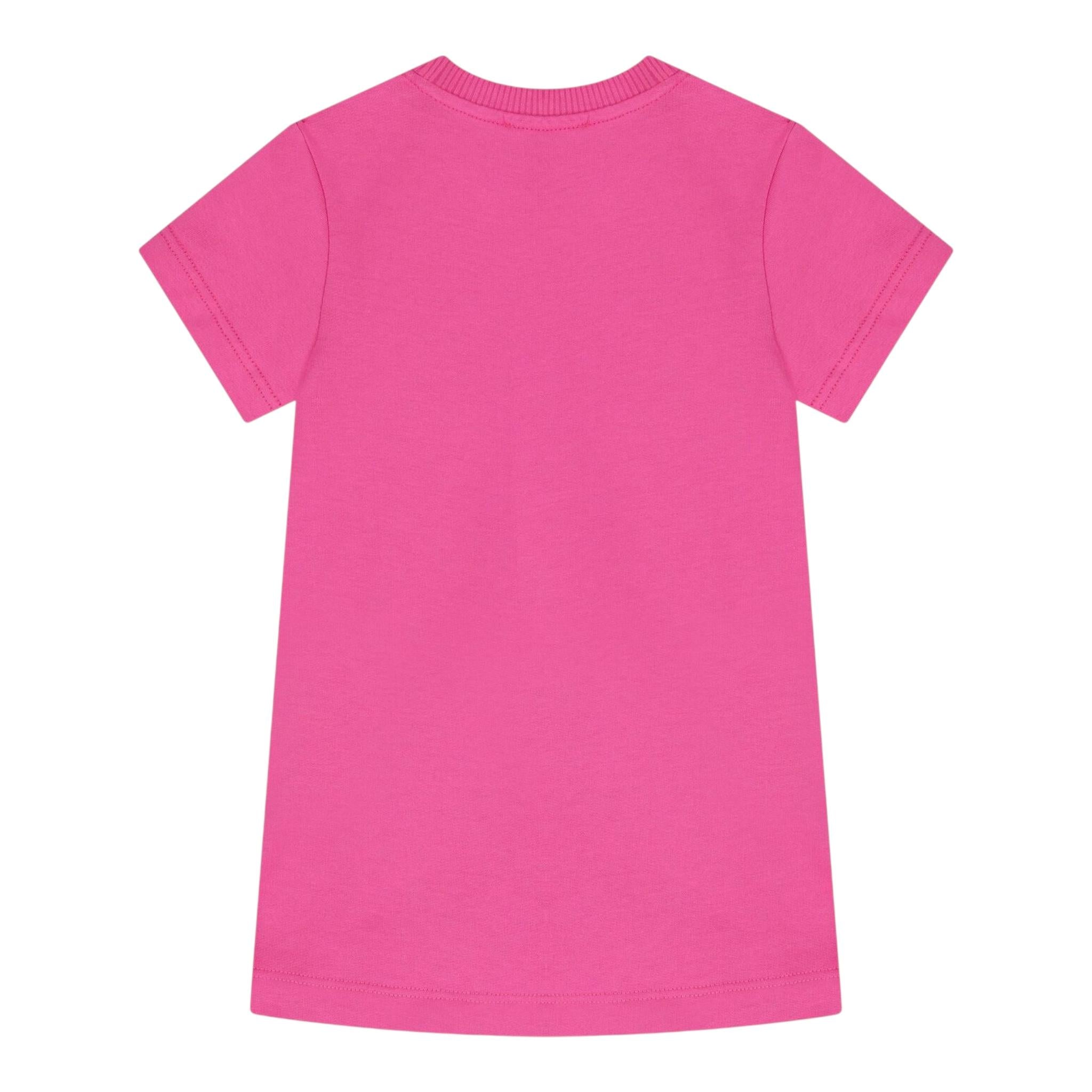 Moschino Abito Girocollo Tinta Unita con Stampa per Neonata MDV0C9XXX FUXIA MOSCHINO 