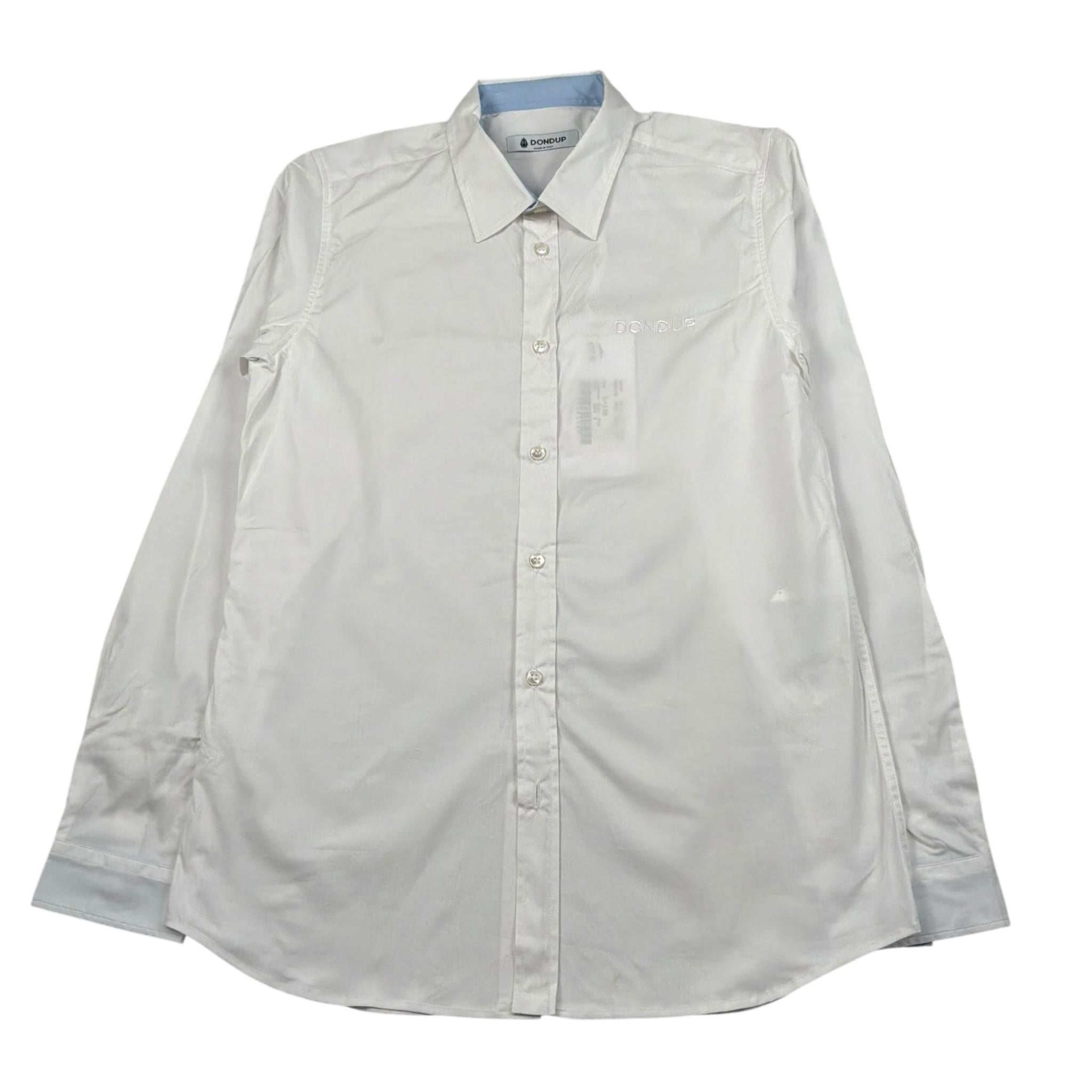 Dondup Camicia Manica Lunga Tinta Unita per Bambino DMCA40 BIANCO DONDUP 