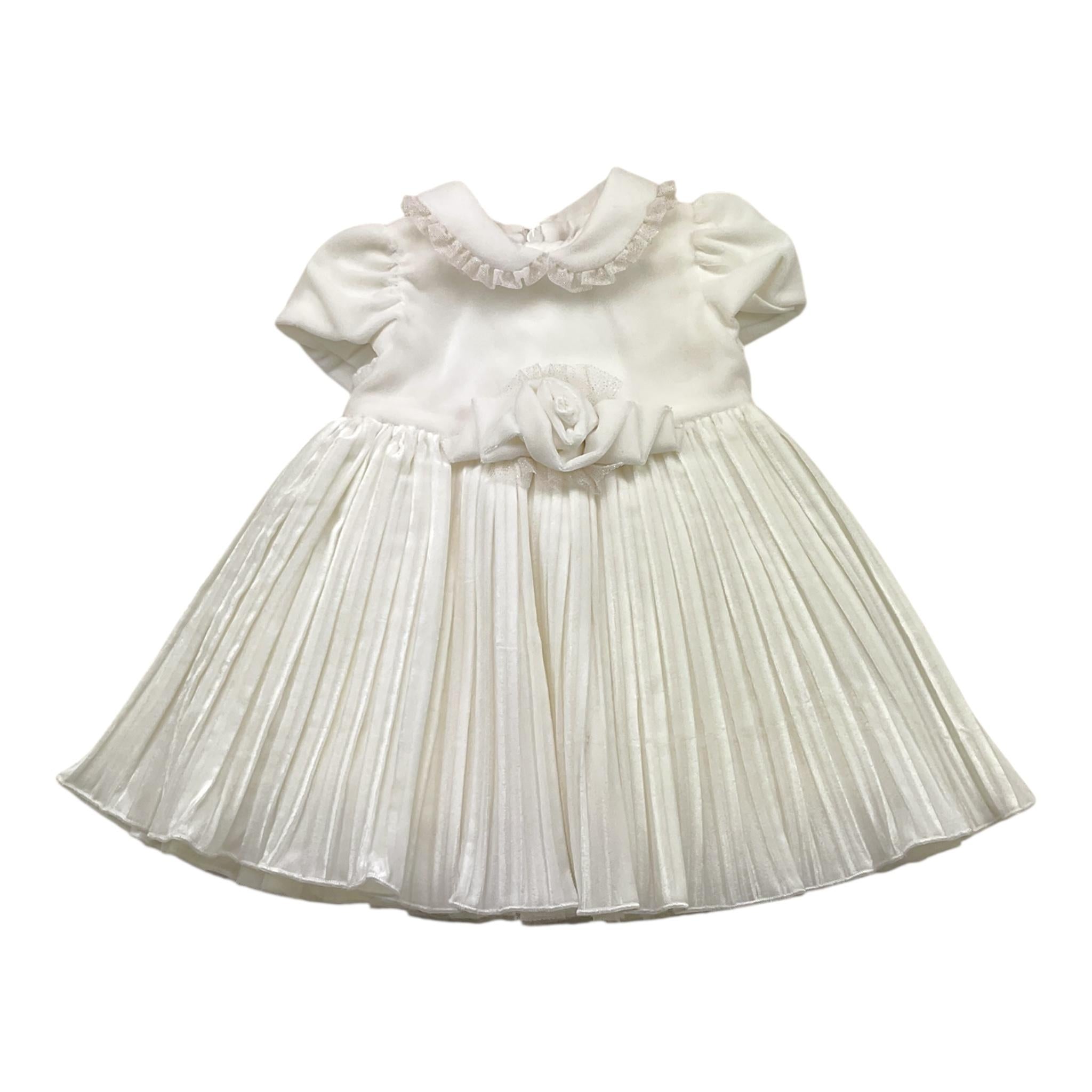 MONNALISA abit tinta unita con applicazioni mezza manica Panna per Neonata 73B902 PANNA MONNALISA 