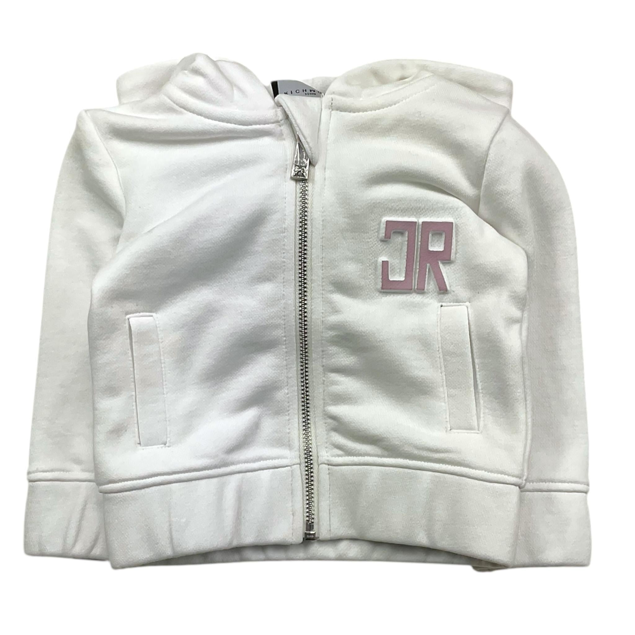JOHN RICHMOND felpa con zip e cappuccio tinta unita con logo Bianco per Neonata RIA25086FE BIANCO JOHN RICHMOND 