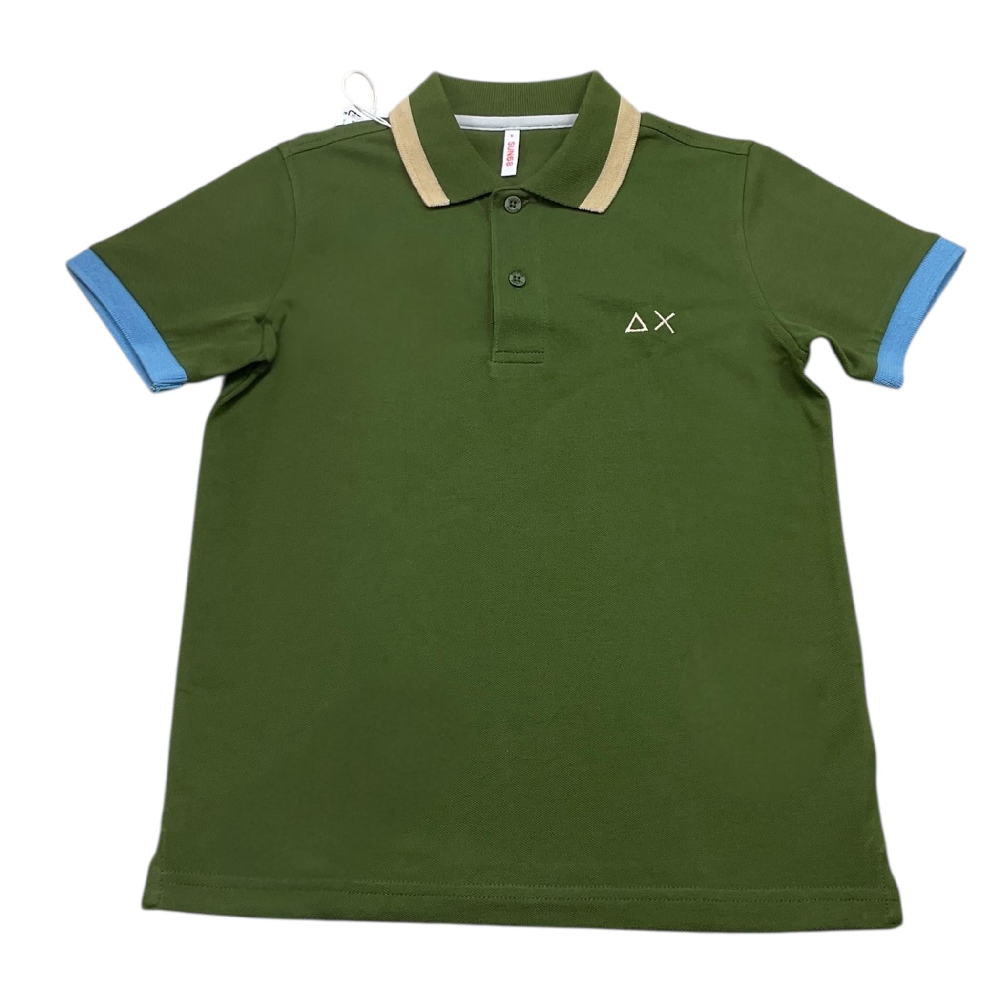 Suns68 Polo Mezza Manica Tinta Unita con Logo per Bambino CPA35312 VERDE SUNS68 