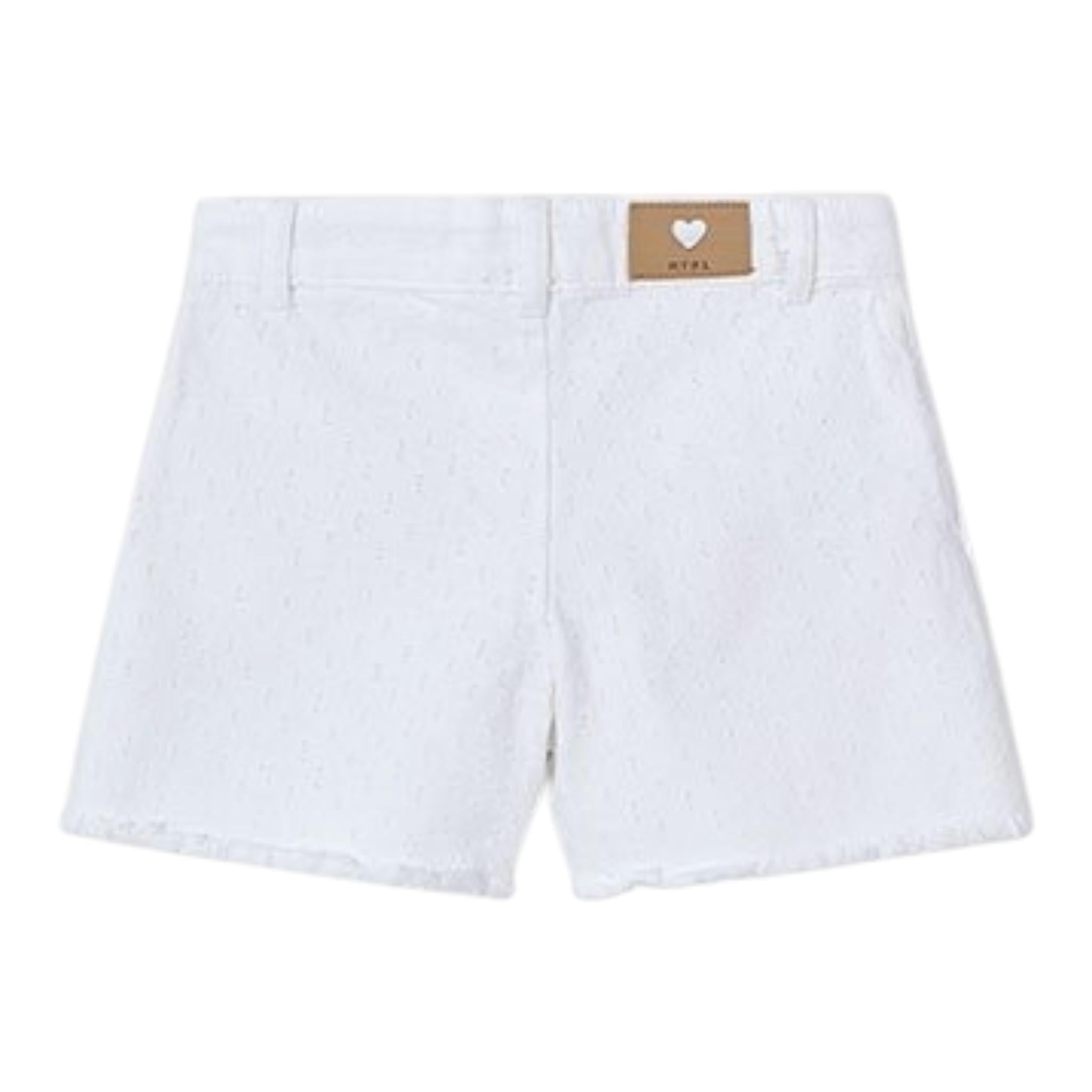 Mayoral Short Tinta Unita con Applicazioni per Neonata 3205N BIANCO MAYORAL 