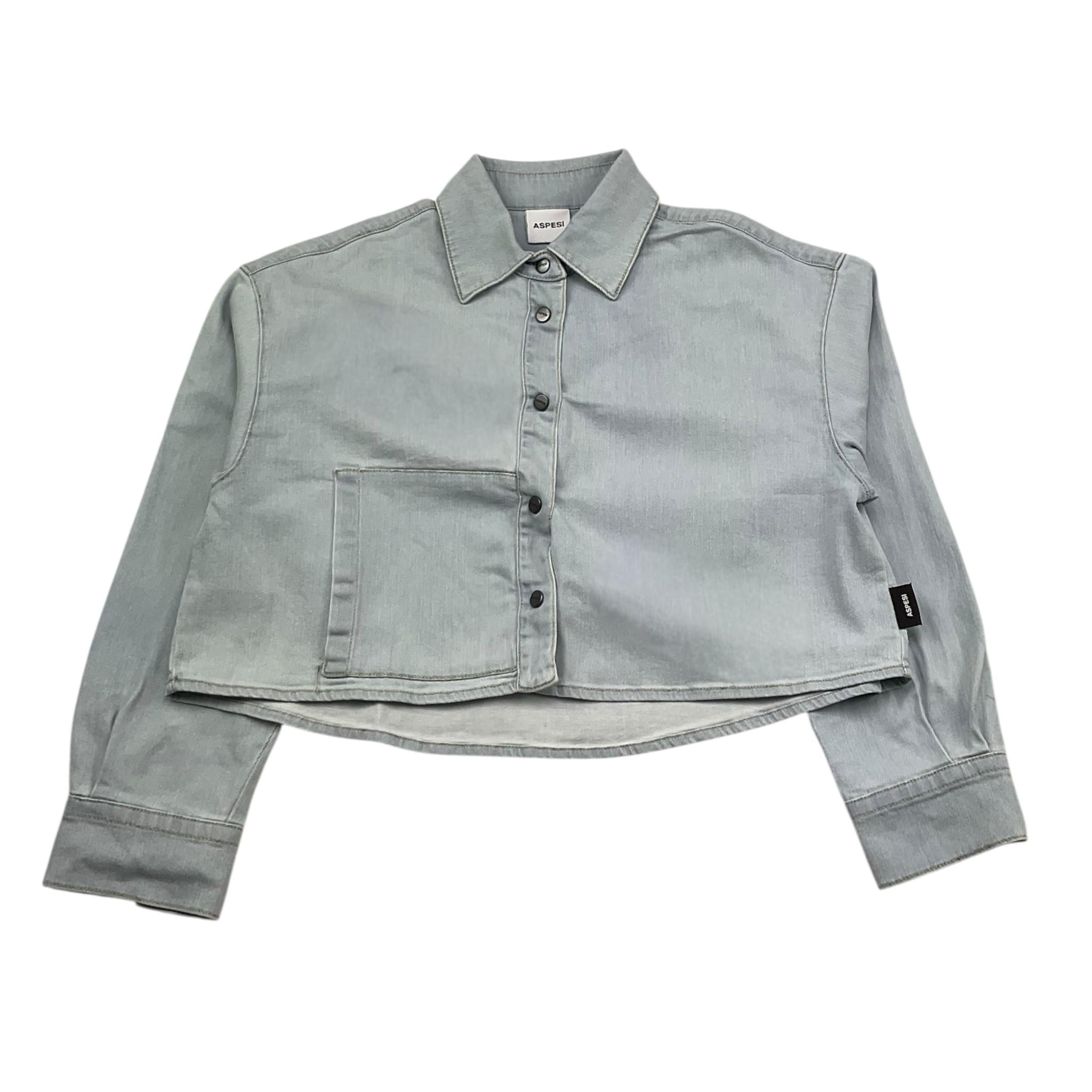 Aspesi Camicia Manica Lunga Tinta Unita per Bambina S25034CLJ0037 AZZURRO ASPESI 