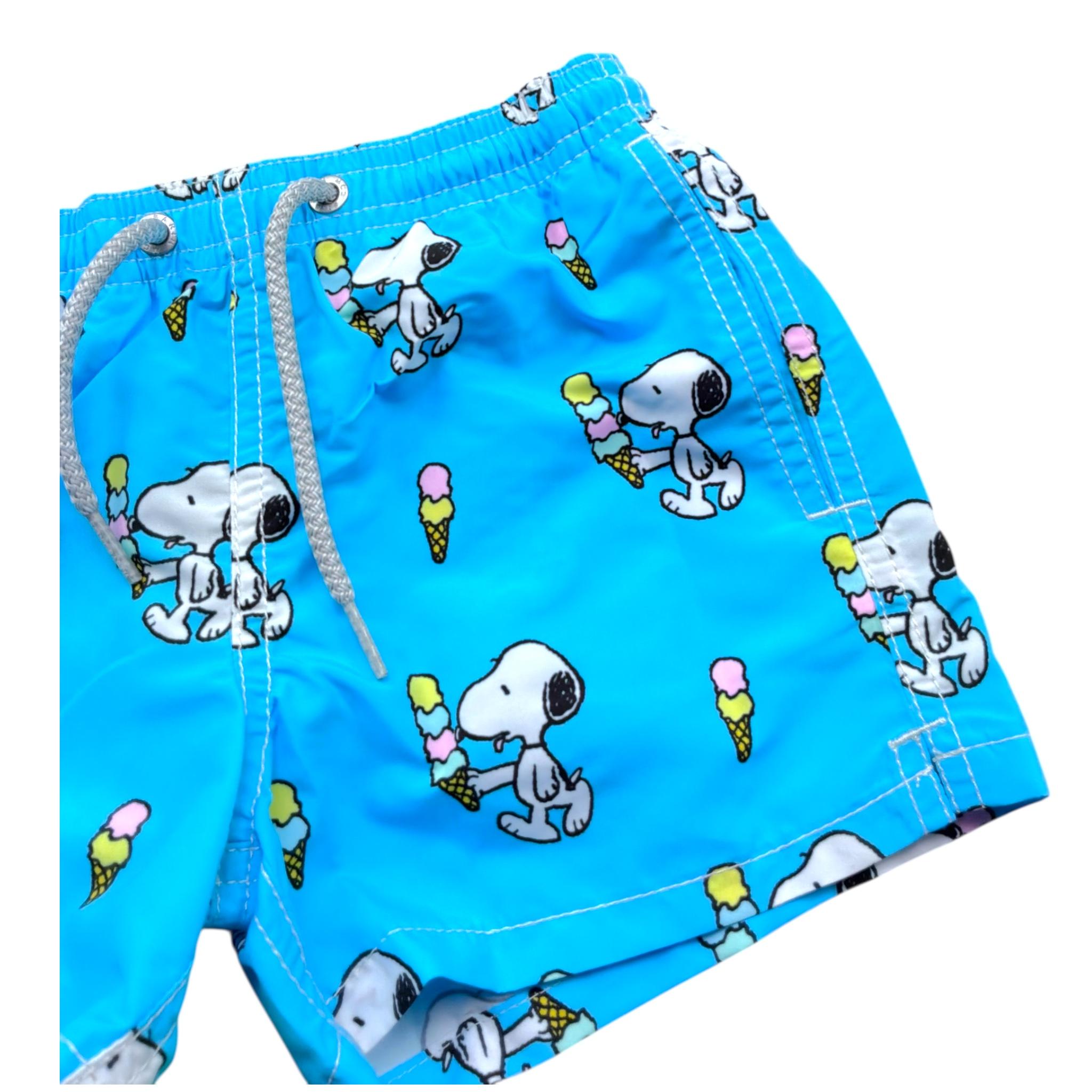 Saint Barth Costume Modello Boxer Tinta Unita con Stampa per Bambino SNOOPYY AZZURRO SAINT BARTH 