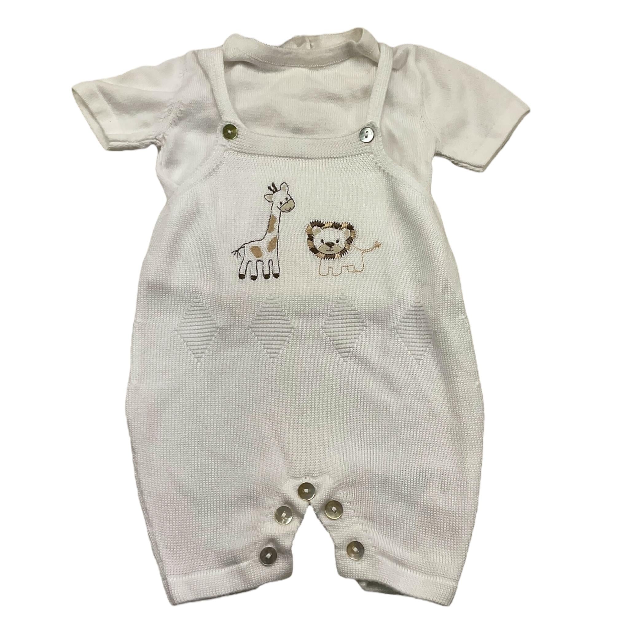 MAGNIFICIO DI VERONA complet 2 pezzi t-shirt-salopette Panna per Neonato 045107 PANNA MAGNIFICIO DI VERONA 