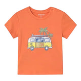 Mayoral T-Shirt Girocollo Tinta Unita con Stampa per Neonato 1063 ARANCIONE MAYORAL 