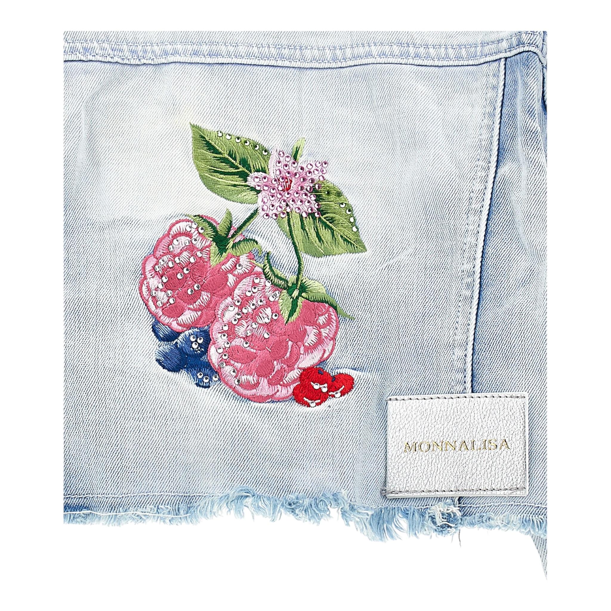 Monnalisa Giubbino In Denim con Stampa per Neonata 19E103 AZZURRO MONNALISA 