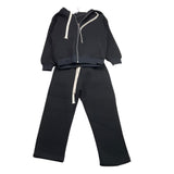 F-MAN completo felpa con zip e cappuccio tinta unita-pantalone Nero per Bambino L112 NERO F-MAN 
