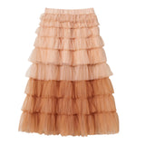 Twinset Gonna tinta unita con Tulle Beige per Bambina 251GJ2QS1X BEIGE TWINSET 