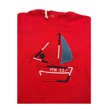 Mini Banda T-Shirt Girocollo Tinta Unita con Stampa per Neonato 326327 ROSSO MINI BANDA 