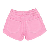 M+E' Short In Denim Tinta Unita con Girovita Regolabile per Neonata UE1704 ROSA M+E' 