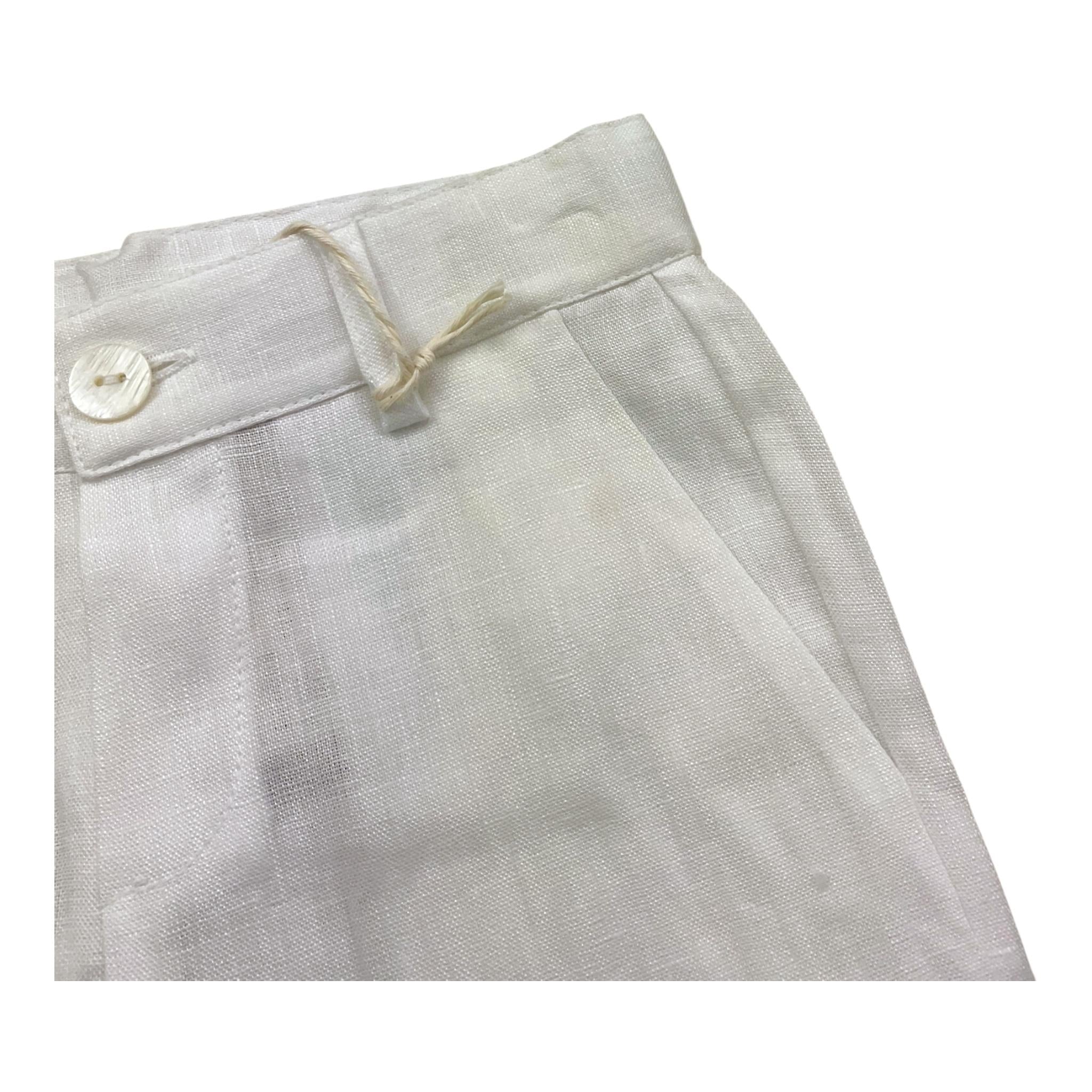 Little Bear Bermuda Tinta Unita con Girovita Regolabile per Neonato 8229N BIANCO LITTLE BEAR 