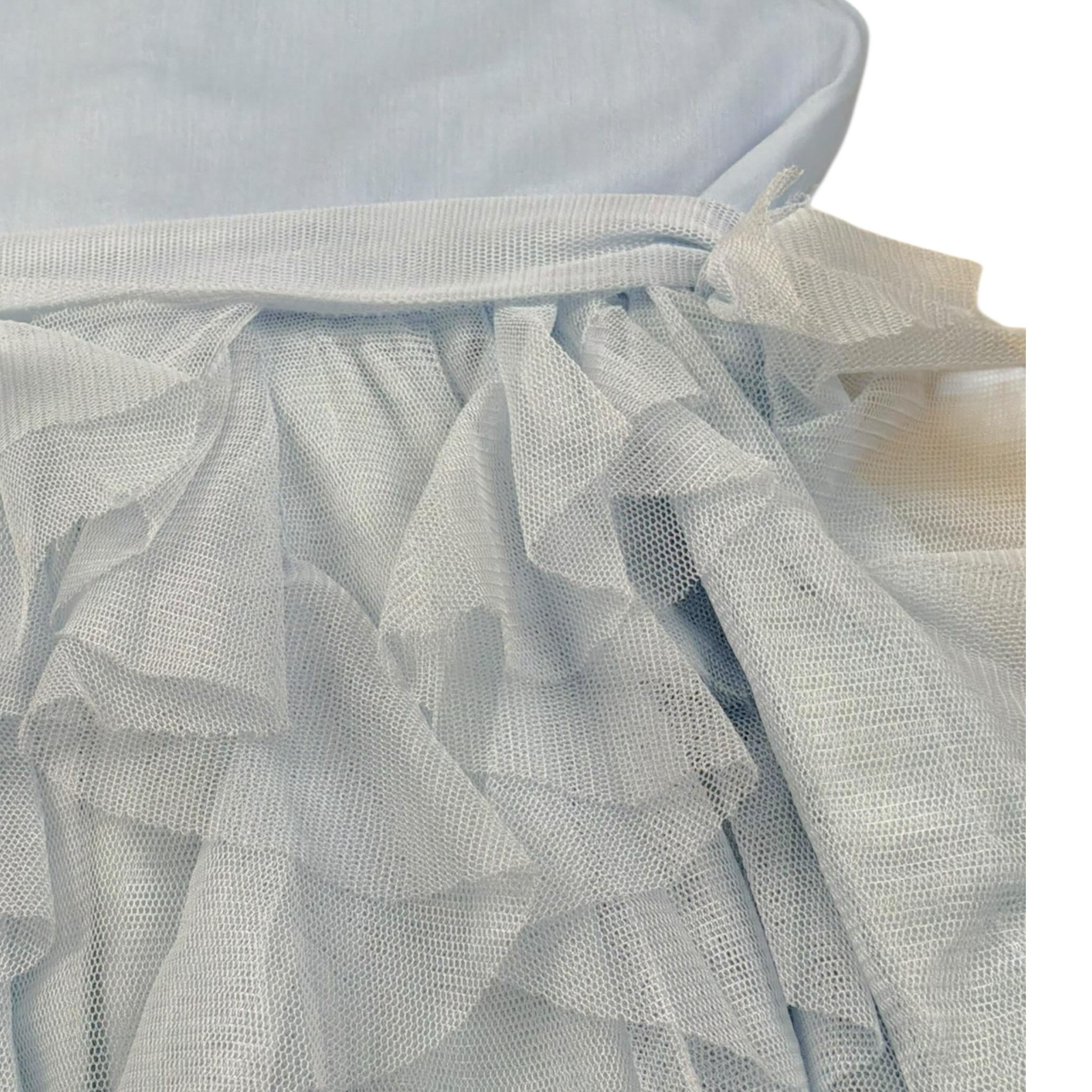 Please Abito Giromania Tinta Unita con Tulle per Neonata AB23290G73X AZZURRO PLEASE 